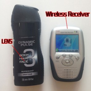 Wireless Shower Mini Camera Black Men's Shower Gel Mini Secret Hidden Camera 2.4GHZ Motion Detection Recorder